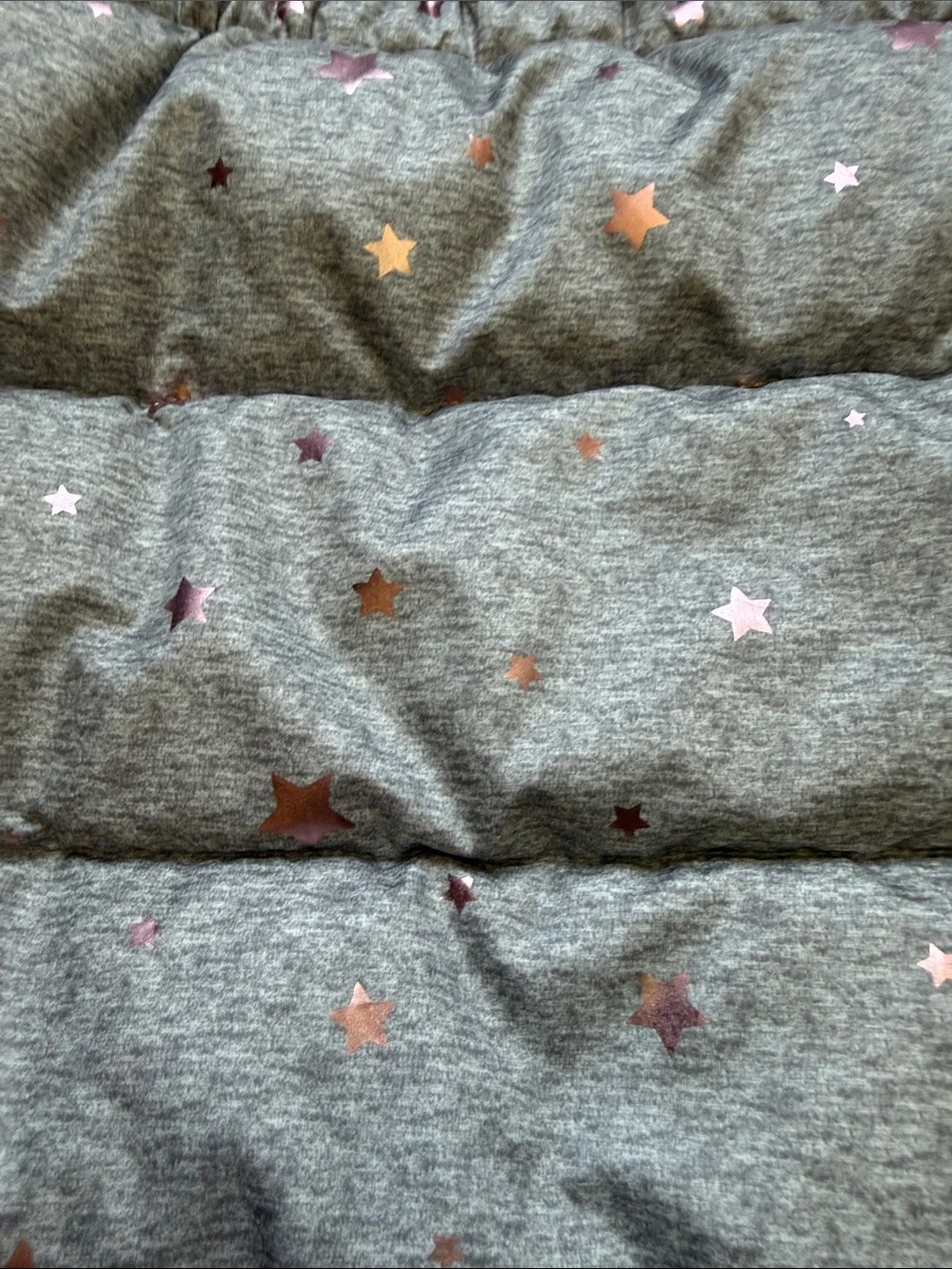 Baby GAP 🩶GRAY WITH ROSE-GOLD STAR ACCENTS🩶 3 YRS TODDLER PUFFER COAT 🌟EUC🌟